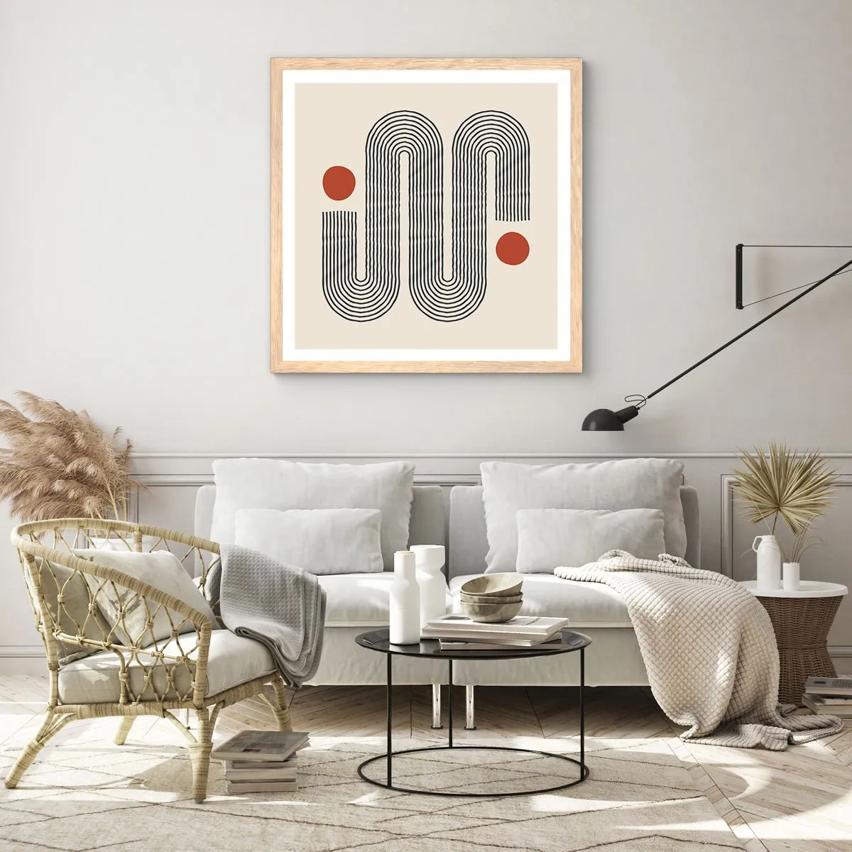 Plagát v ráme zo svetlého duba - Od začiatku do konca - 50x50 cm