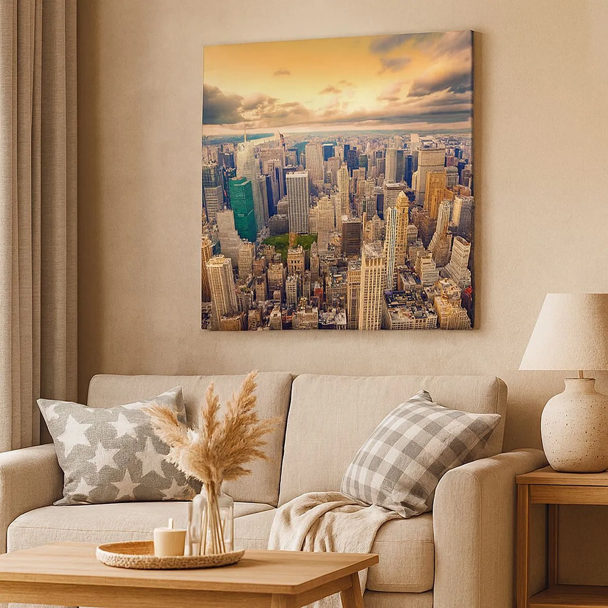 Obraz na plátne - Pozlátené Metropolis - 30x30 cm