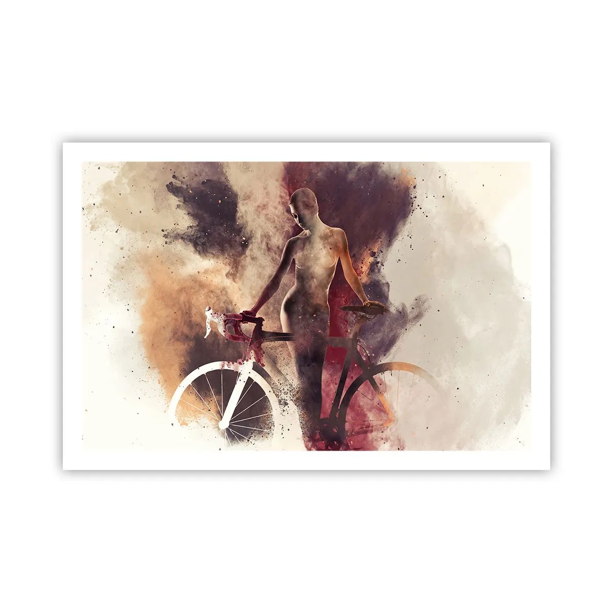 Plagát - Cyklistická duša v mramorových tvaroch - 91x61 cm