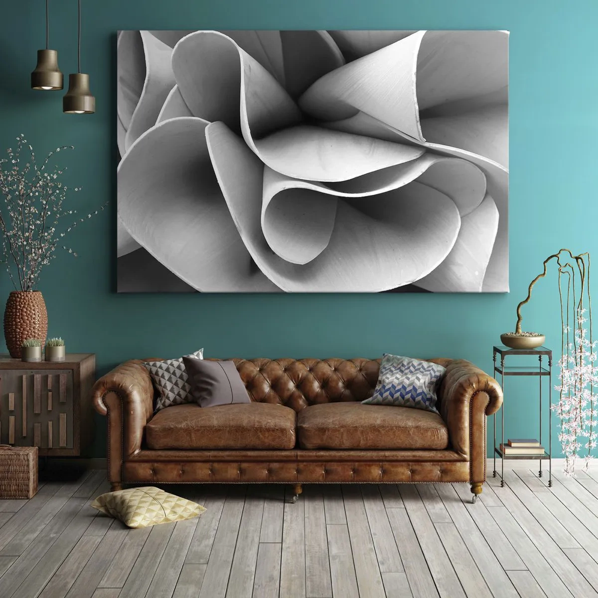 Obraz na plátne - Čiernobiele detaily abstraktných foriem - 70x50cm - Deje sa vo vesmíre - Moderná nástenná dekorácia do obývacej izby a spálne ARTTOR