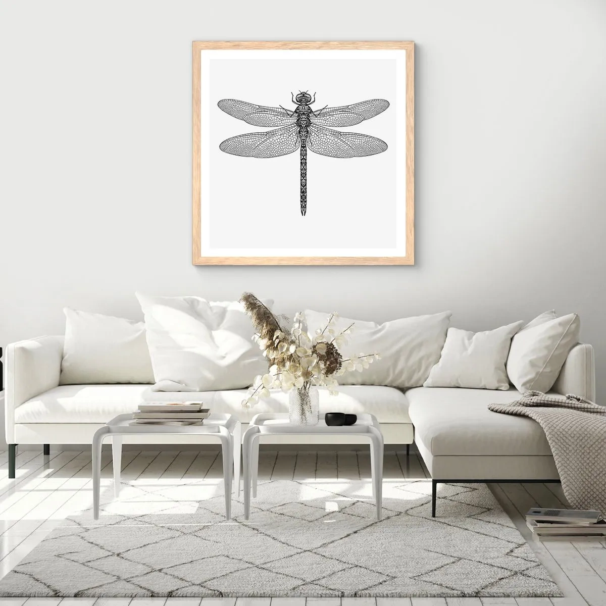 Plagát v ráme zo svetlého duba - Presnosť prírody - 40x40 cm