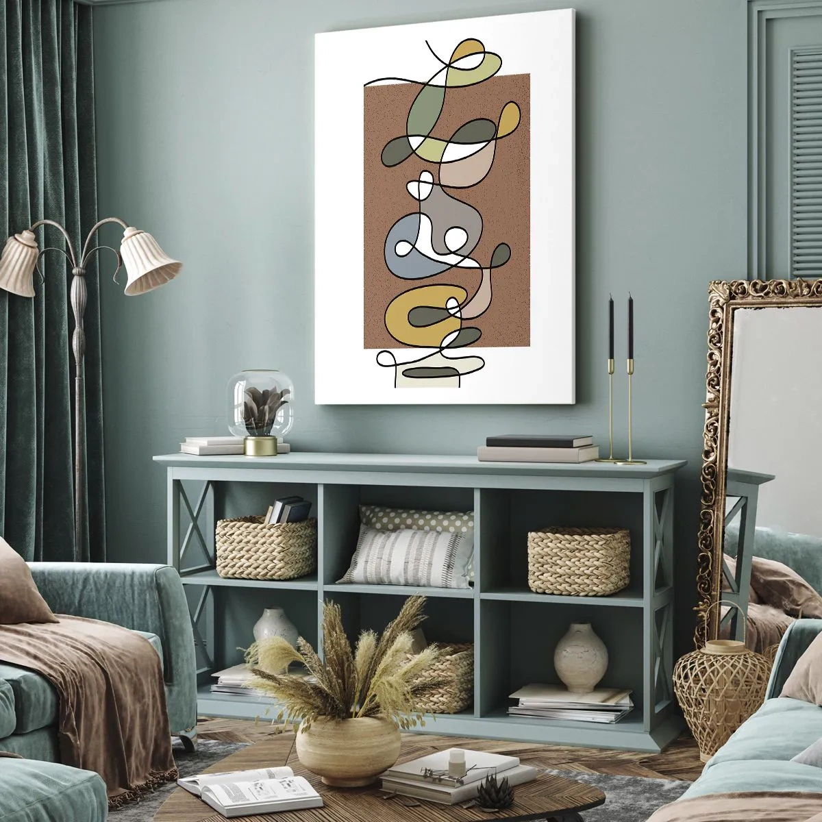 Obraz na plátne - Abstrakcia, ktorá stojí za úsmev - 70x100 cm