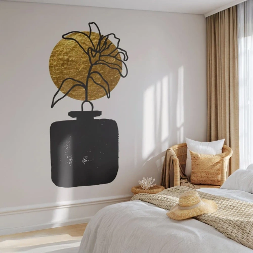 Fototapeta Premium Canvas - Krása, ktorá má cenu zlata - Váza, Kvety, Minimalizmus - 200x140 cm