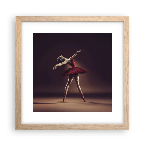 Plagát v ráme zo svetlého duba - Prima balerína - 30x30 cm