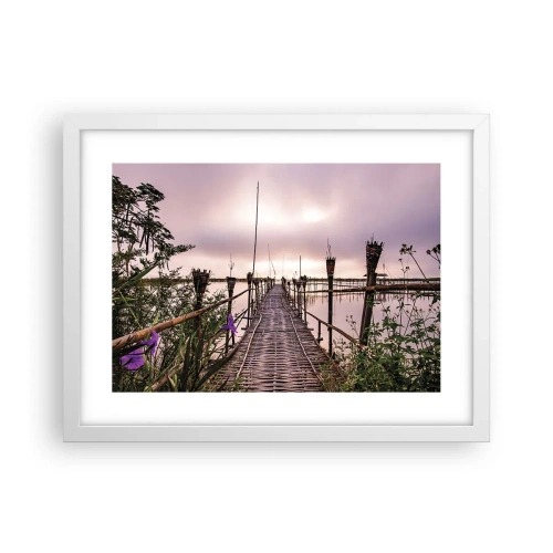 Plagát v bielom ráme - Pokoj a pohoda Ázie - 40x30 cm