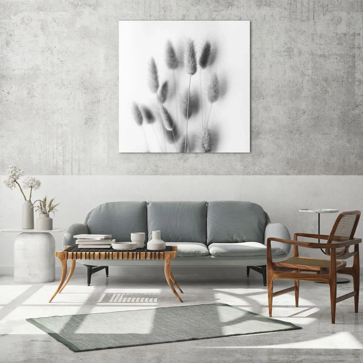 Obraz na skle - Našuchorená tráva - 70x70 cm