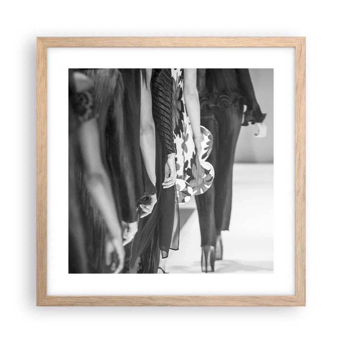 Plagát v ráme zo svetlého duba - Štýlový sprievod - 40x40 cm