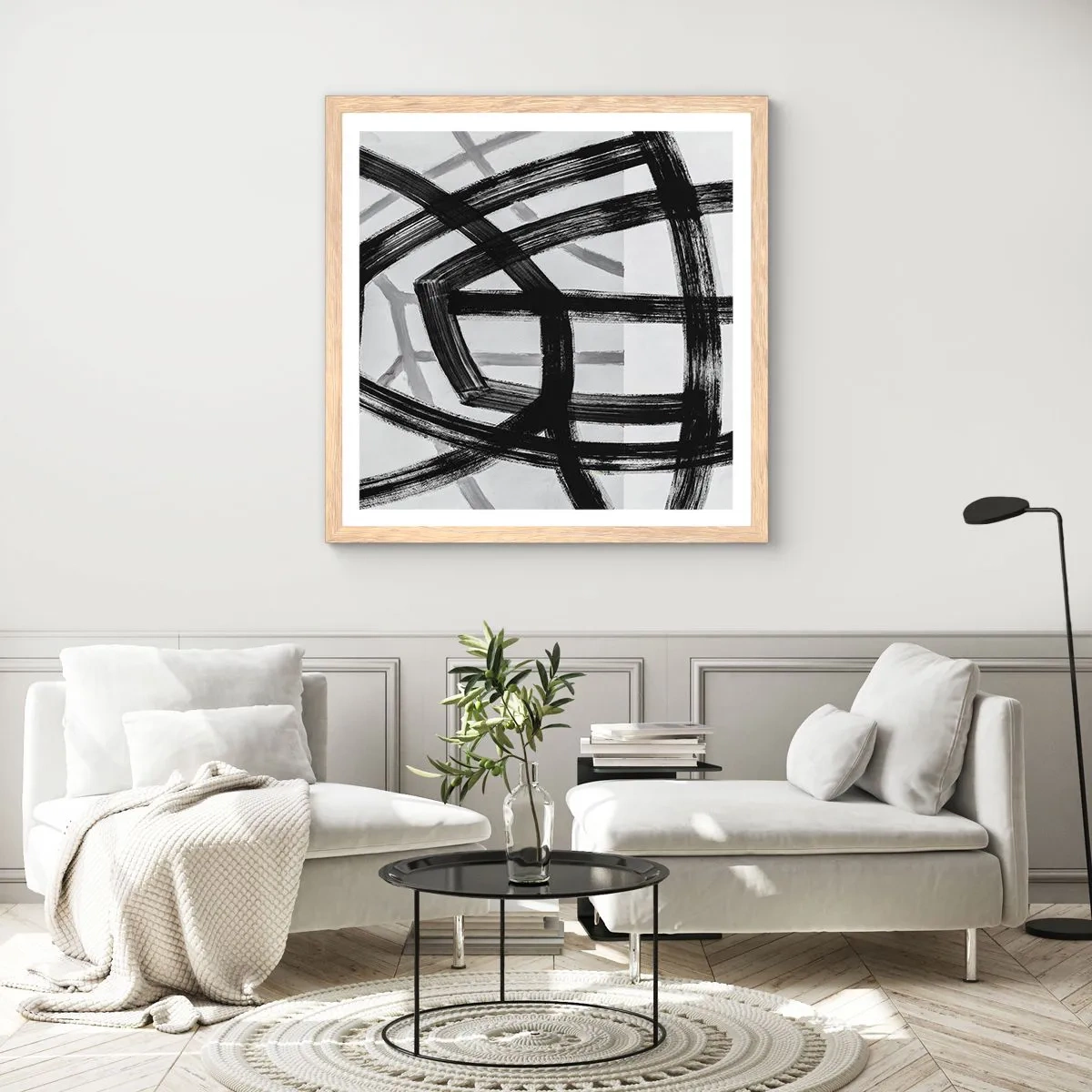 Plagát v ráme zo svetlého duba - Hĺbka - 60x60 cm