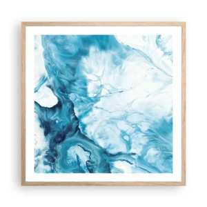 Plagát v ráme zo svetlého duba - Modrý koncert - 60x60 cm