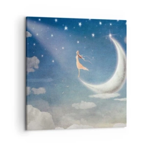 Obraz na plátne - Modrá koketa - 60x60 cm