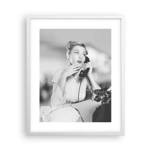 Plagát v bielom ráme - Halo, tu sú 50. roky. - 40x50 cm