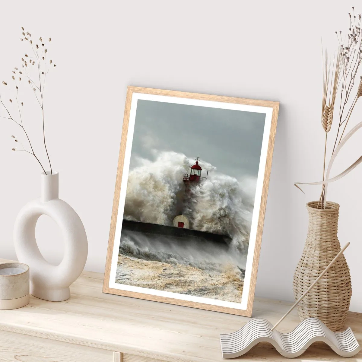 Plagát v ráme zo svetlého duba - Hnev oceánu - 61x91 cm