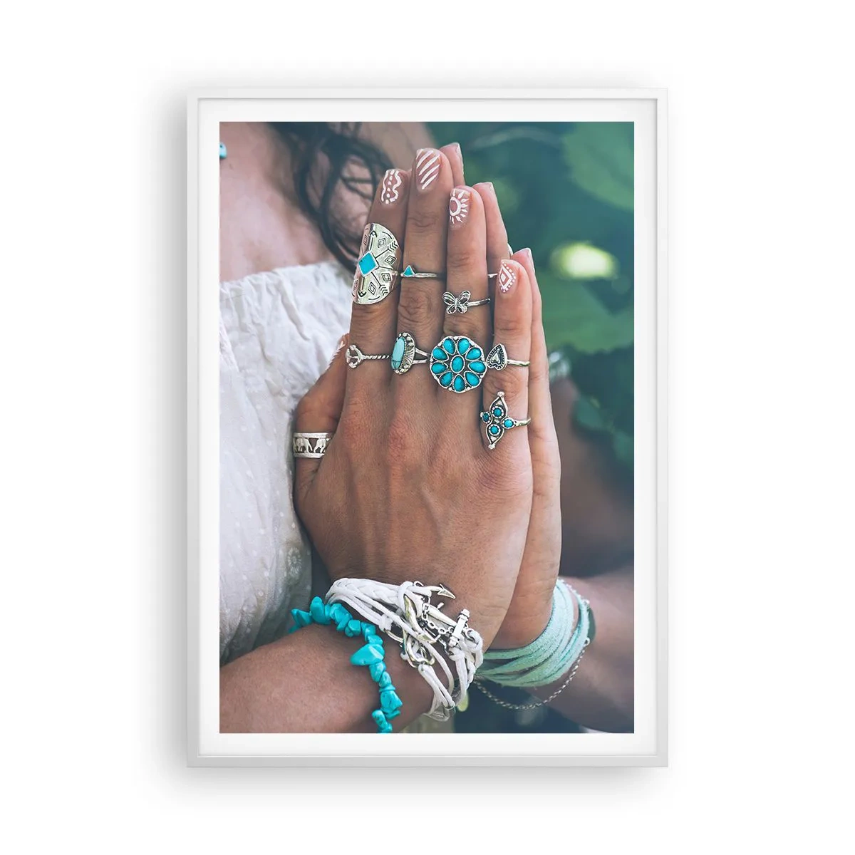 Plagát v bielom ráme - Vitajte v centre bytia - 70x100 cm