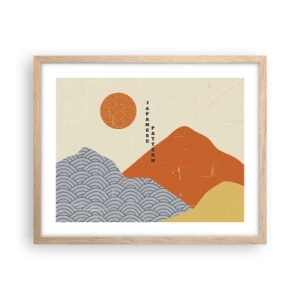 Plagát v ráme zo svetlého duba - V japonskom duchu - 50x40 cm