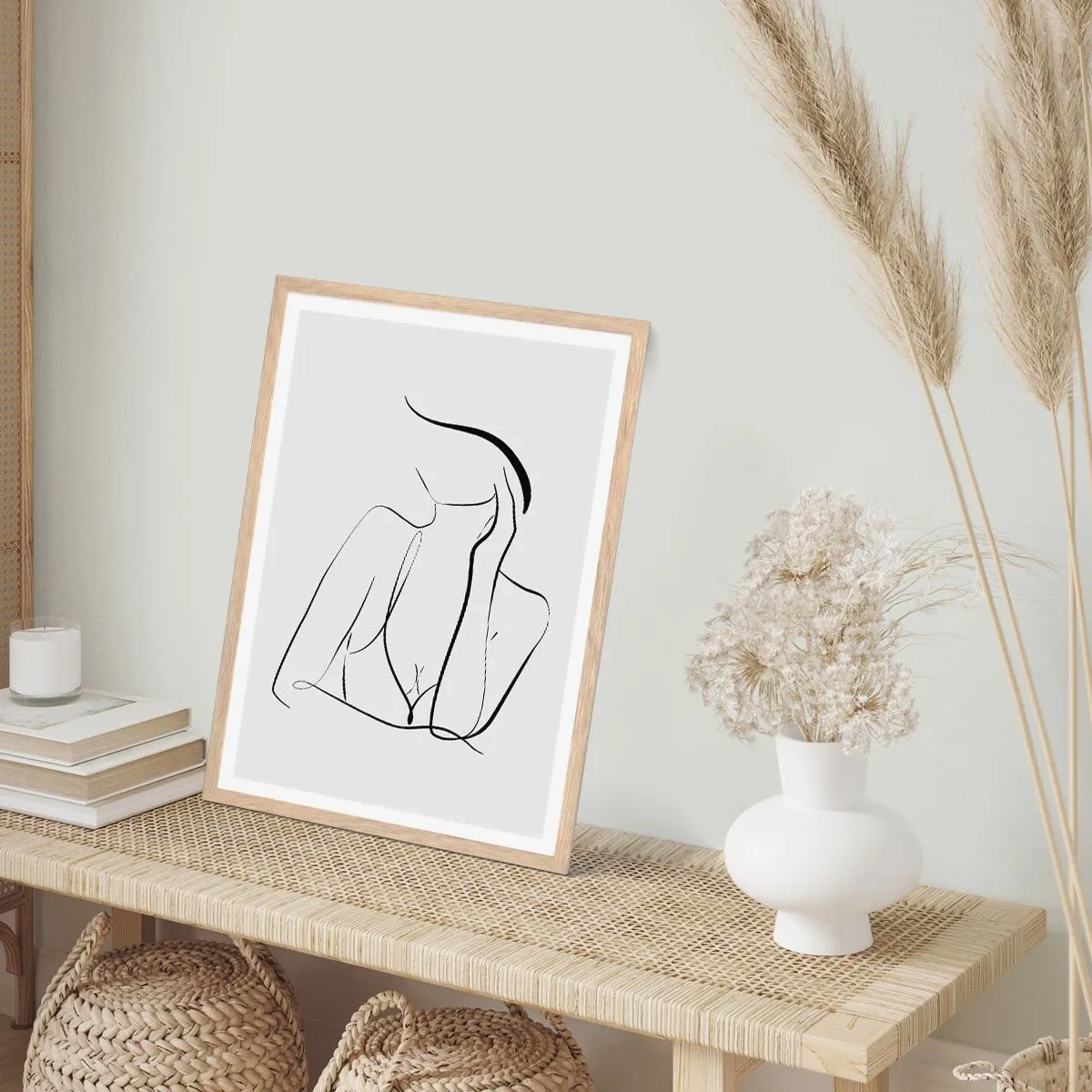 Plagát v ráme zo svetlého duba - Na vlne snov - 40x50 cm