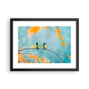 Plagát v čiernom ráme - Vtáčie klebety - 40x30 cm