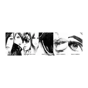 Vzorka samolepiacej fototapety Deluxe Sticker - Znásobená krása - Žena, Ženské oči, Portrét ženy - 100x30 cm