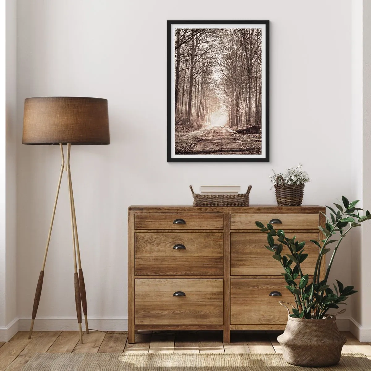 Plagát v čiernom ráme - Lesná katedrála - 61x91 cm