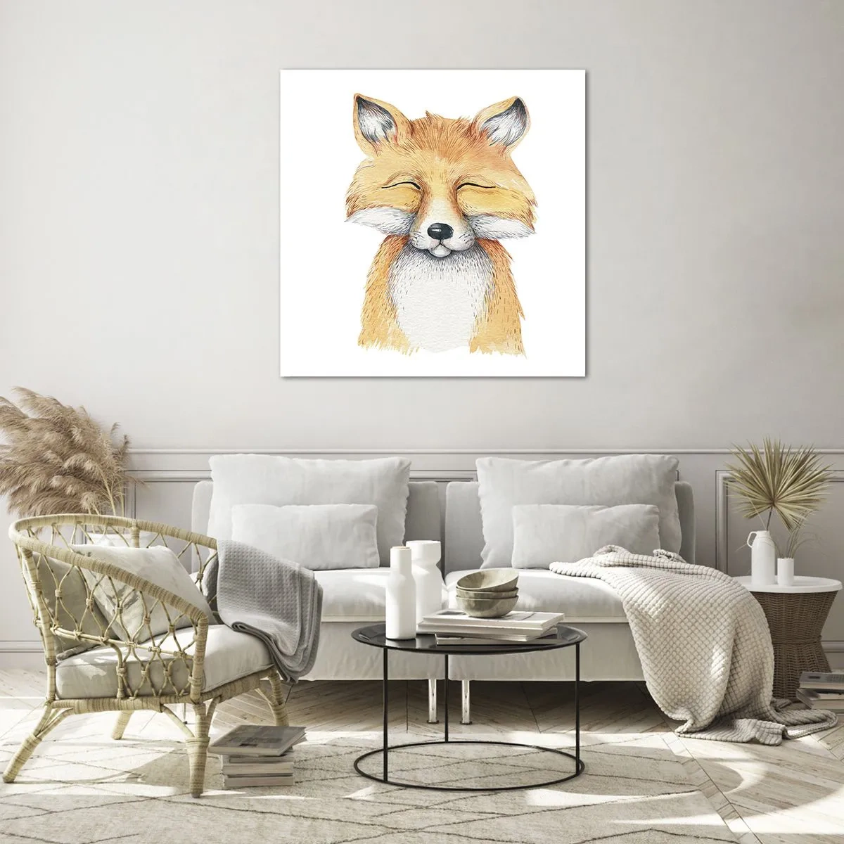Obraz na skle - Líščia rozladenosť - 60x60 cm