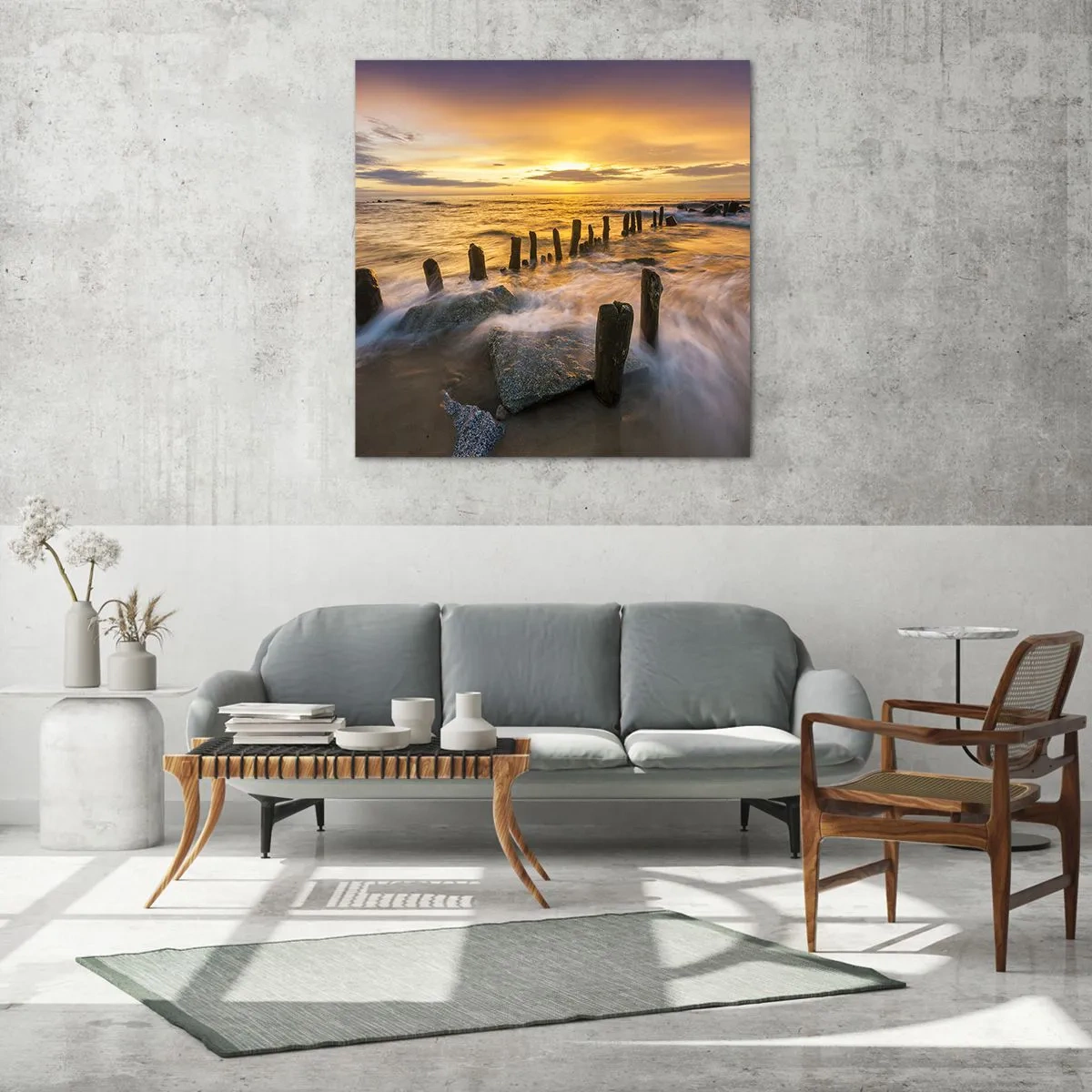 Obraz na skle - Drsná krása Baltského mora - 70x70 cm