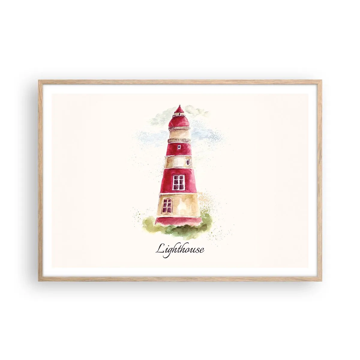 Plagát v ráme zo svetlého duba - Tu je vždy počasie - 100x70 cm