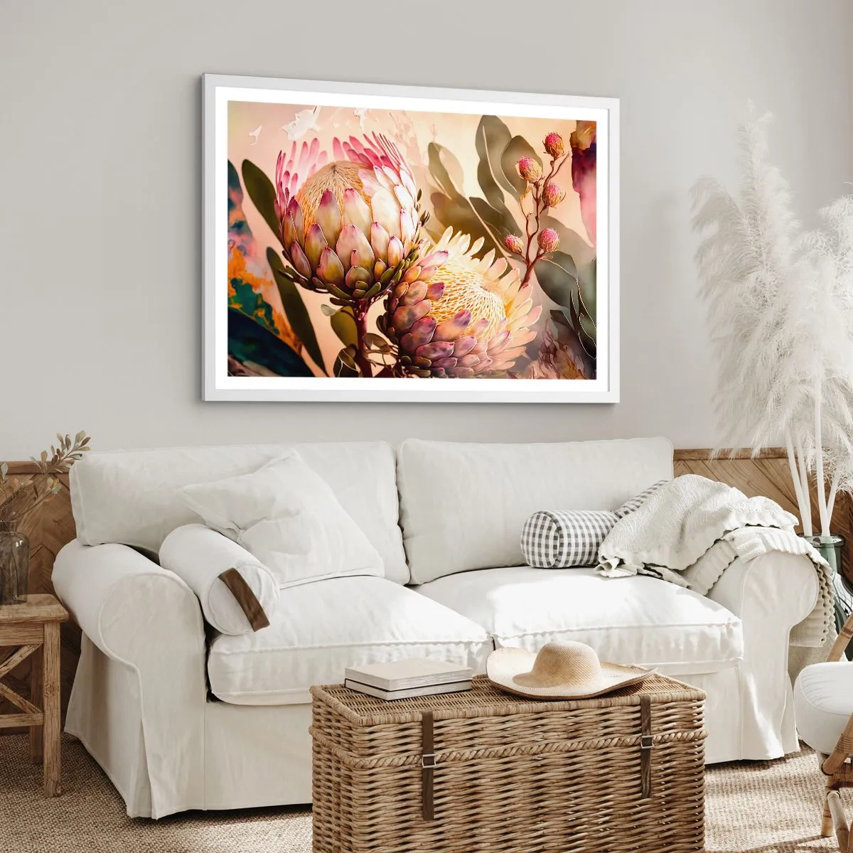 Plagát v bielom ráme - Nežne objaté - 91x61 cm