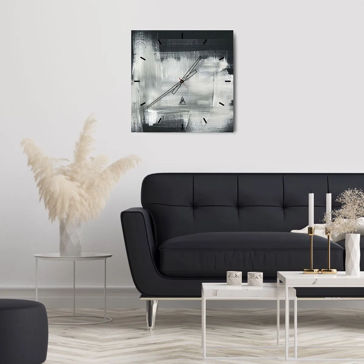 Nástenné hodiny - Utkané zvisle a vodorovne - 30x30 cm