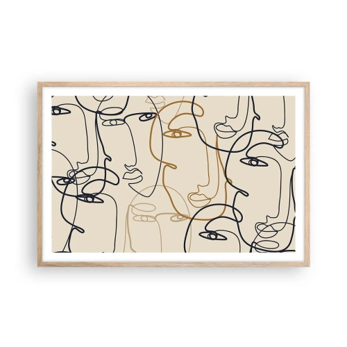 Plagát v ráme zo svetlého duba - Portrét znásobený - 91x61 cm