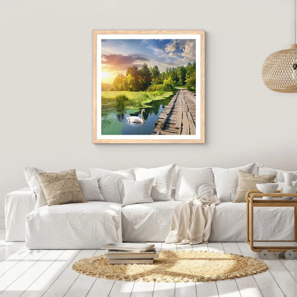 Plagát v ráme zo svetlého duba - Leto, leto všade - 60x60 cm
