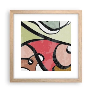 Plagát v ráme zo svetlého duba - Piruety uprostred farieb - 30x30 cm