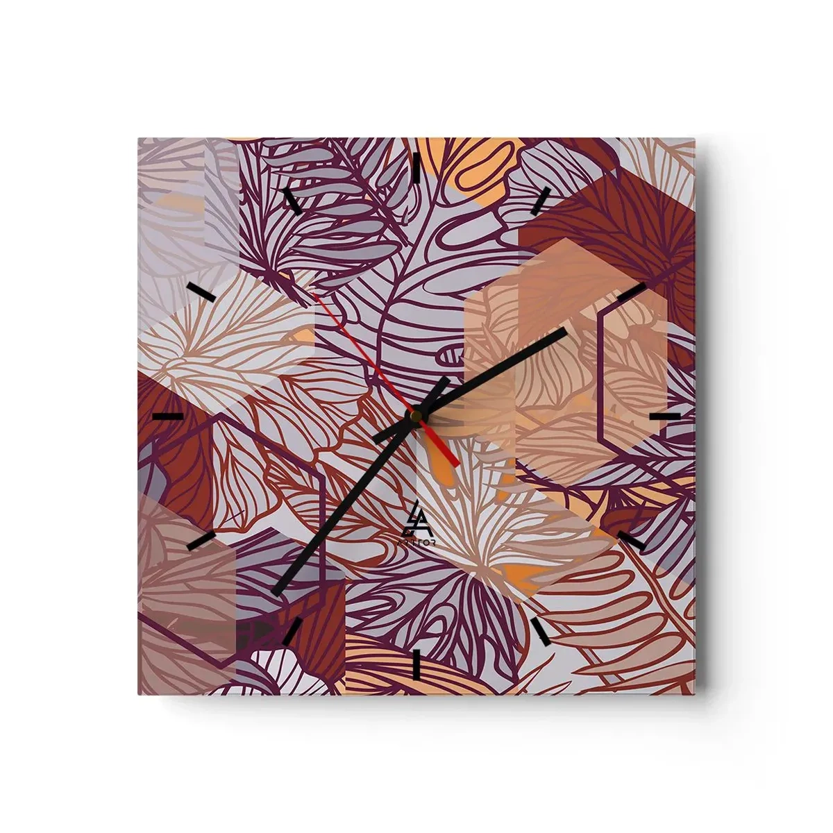Nástenné hodiny - Nemožný vzťah medzi geometriou a prírodou - 30x30 cm