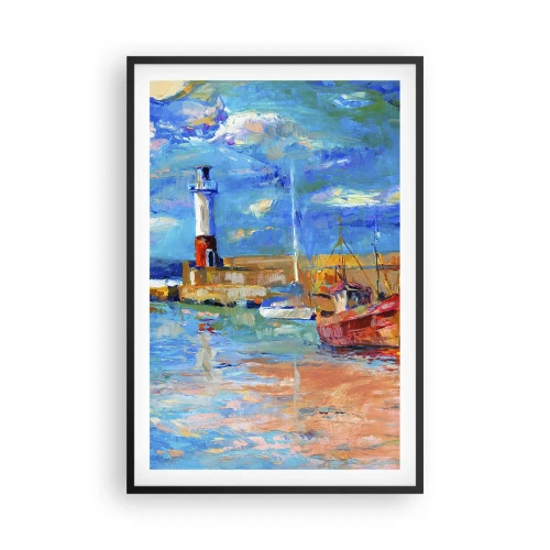 Plagát v čiernom ráme - Popoludní v dúhovom zálive - 61x91 cm