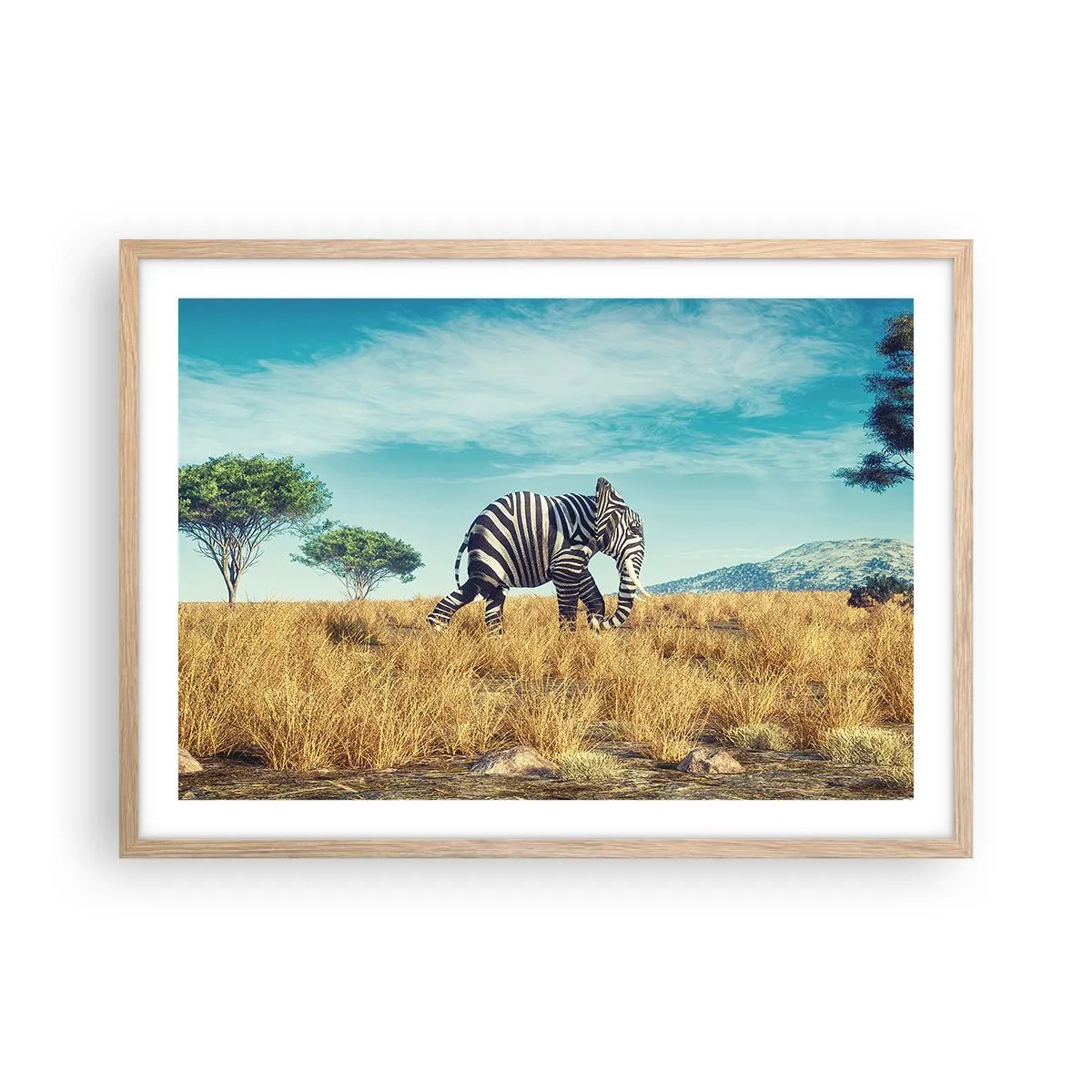 Plagát v ráme zo svetlého duba - Šedá už nie je v móde - 70x50 cm