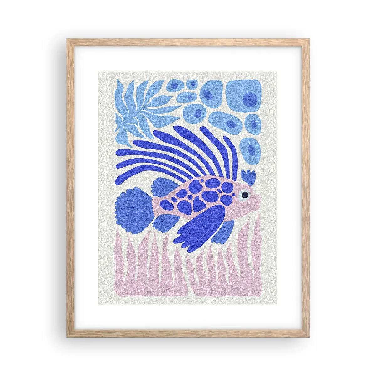 Plagát v ráme zo svetlého duba - Vo svojom živle - 40x50 cm