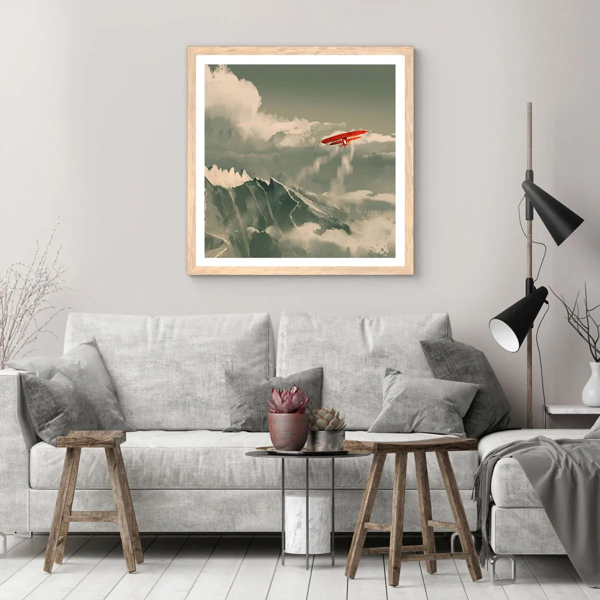 Plagát v ráme zo svetlého duba - Nebojácny priekopník - 30x30 cm