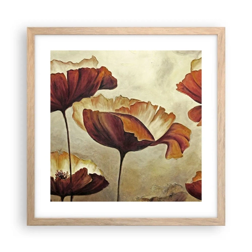 Plagát v ráme zo svetlého duba - Lán lúky - 40x40 cm