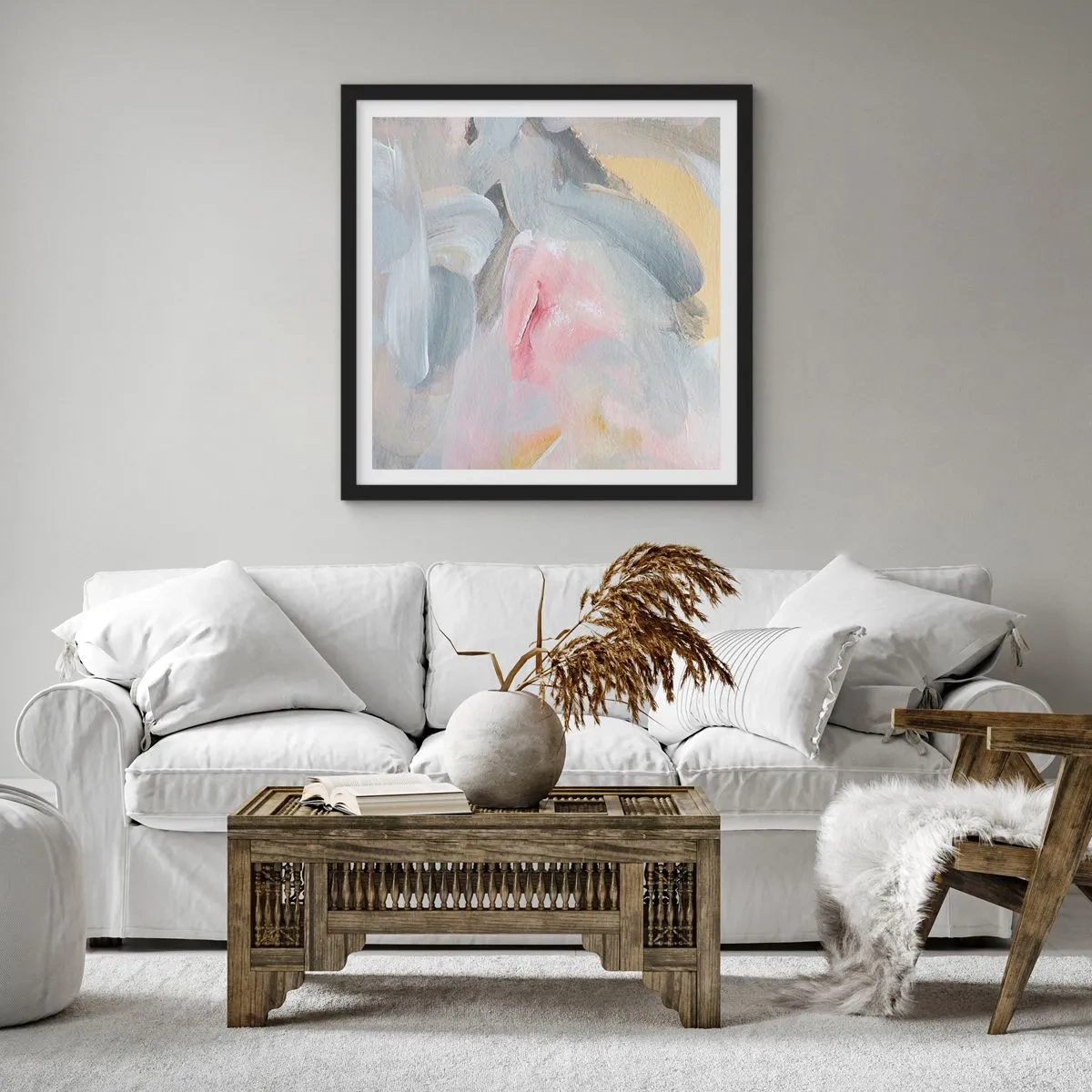 Plagát v čiernom ráme - V pastelovom svete - 60x60 cm