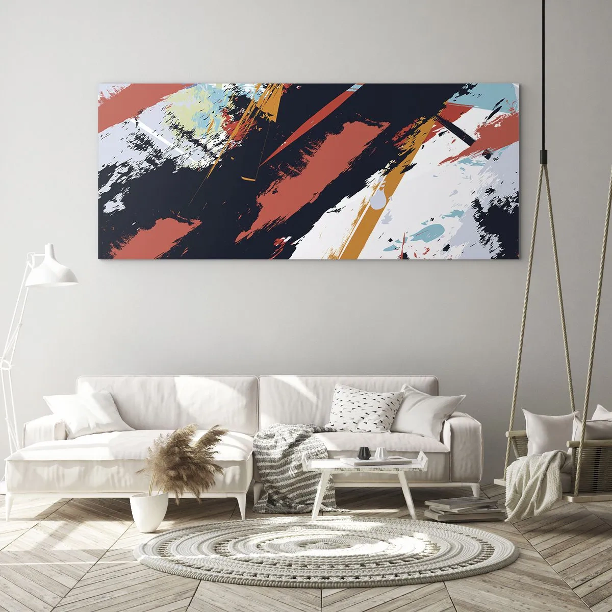 Obraz na skle - Dynamická kompozícia - 160x50 cm