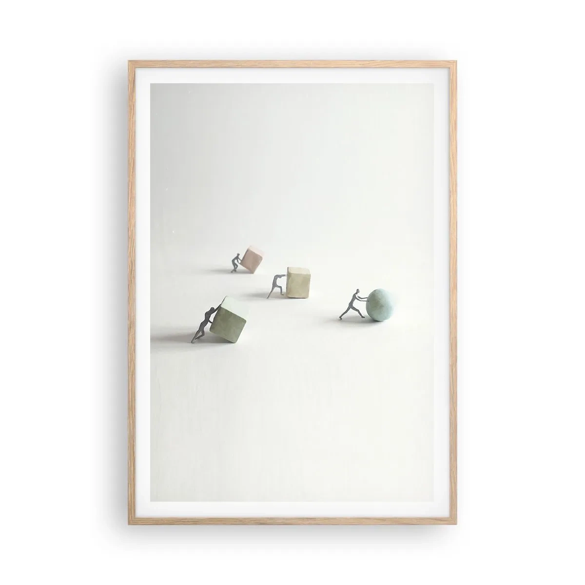 Plagát v ráme zo svetlého duba - Život samotný - 70x100 cm