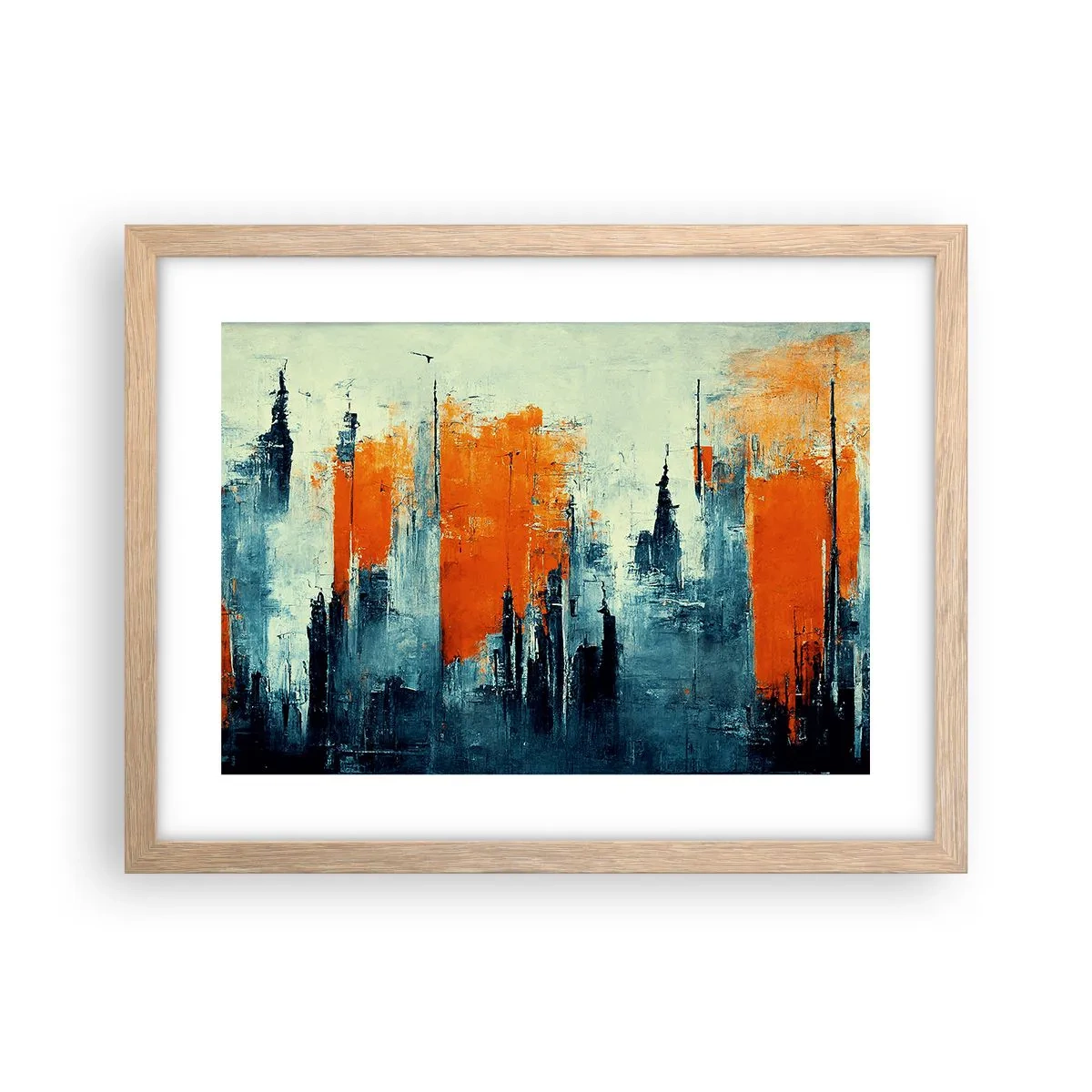 Plagát v ráme zo svetlého duba - Moderná krajina - 40x30 cm