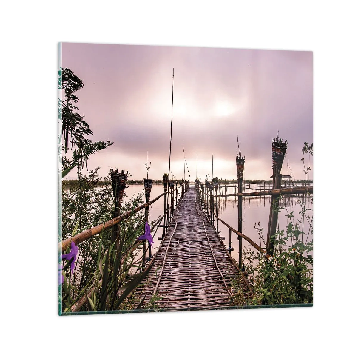 Obraz na skle - Pokoj a pohoda Ázie - 70x70 cm