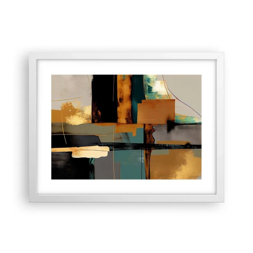 Plagát v bielom ráme - Abstrakcia – svetlo a tieň - 40x30 cm