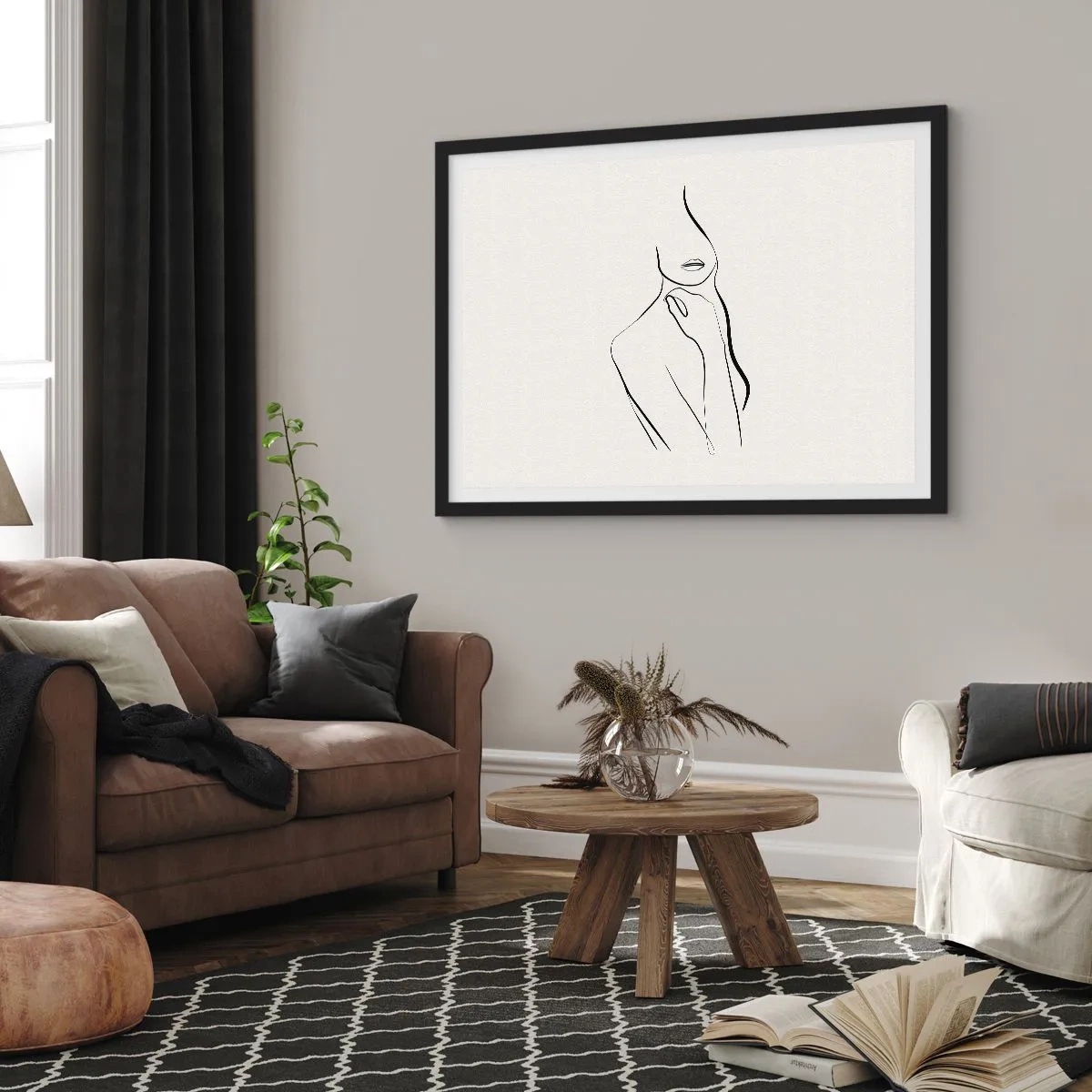 Plagát v čiernom ráme - Vlna melanchólie - 100x70 cm