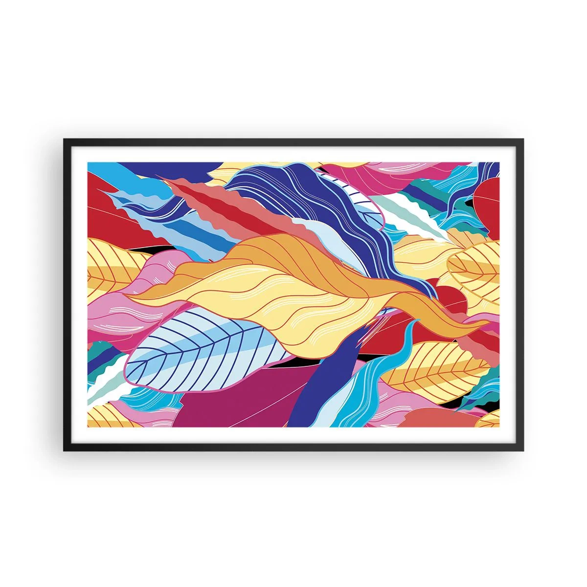 Plagát v čiernom ráme - Farebný neporiadok - 91x61 cm