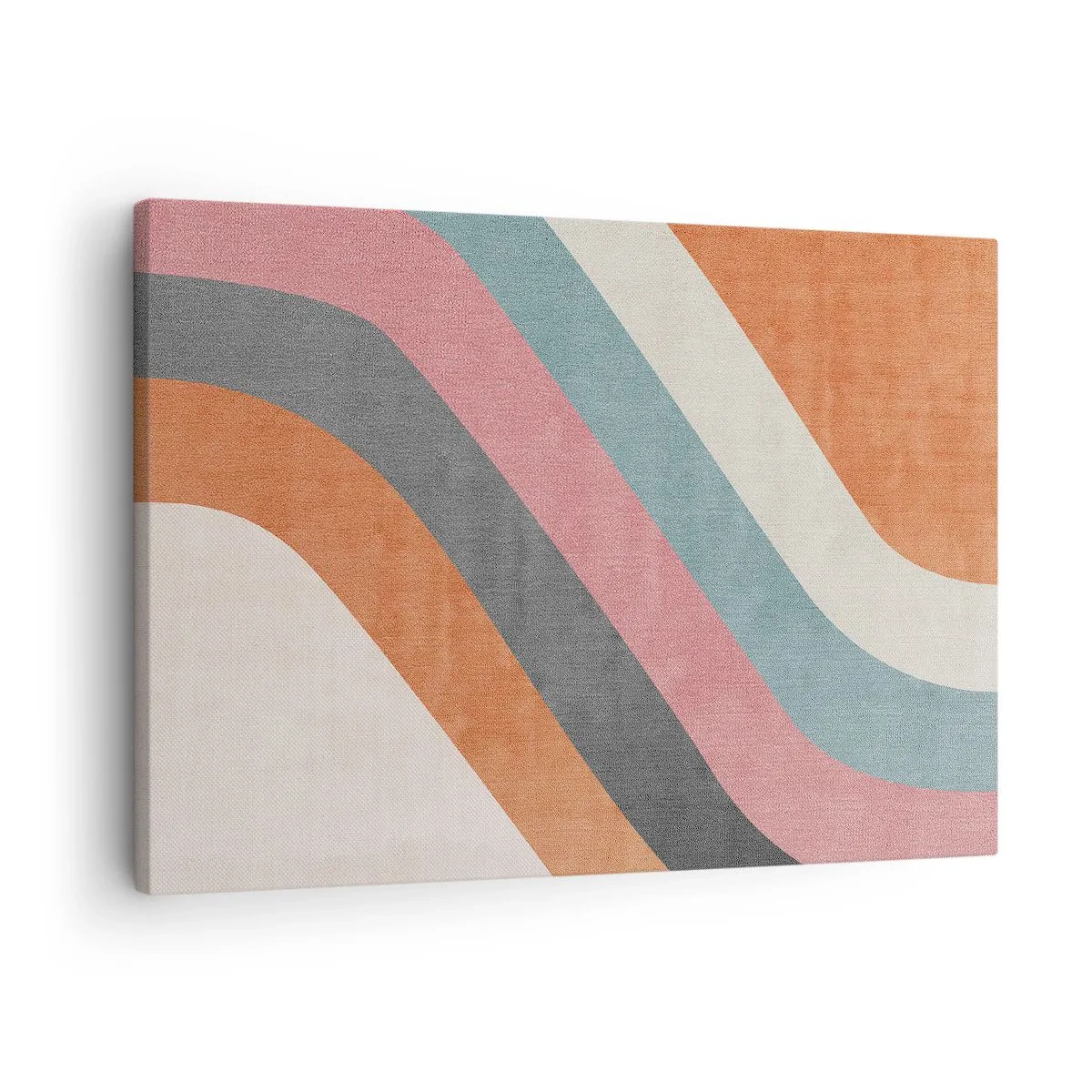 Obraz na plátne - Farebné retro pruhy - 70x50cm - Diagonálna kompozícia – pohyb - Moderná nástenná dekorácia do obývacej izby a spálne ARTTOR