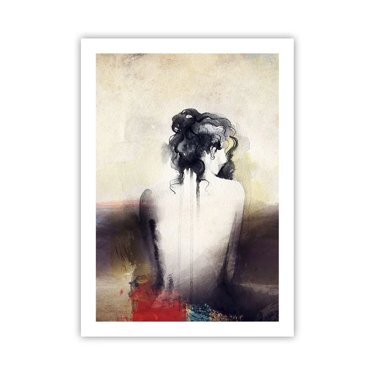 Plagát - Jemné línie, oválne tvary - 50x70 cm