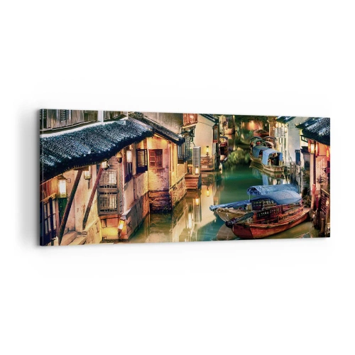 Obraz na plátne - Večer na čínskej ulici - 100x40 cm