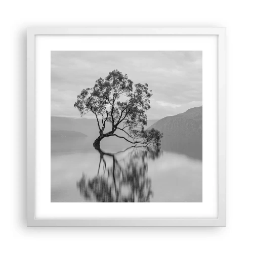 Plagát v bielom ráme - Existuje taká krajina - 40x40 cm