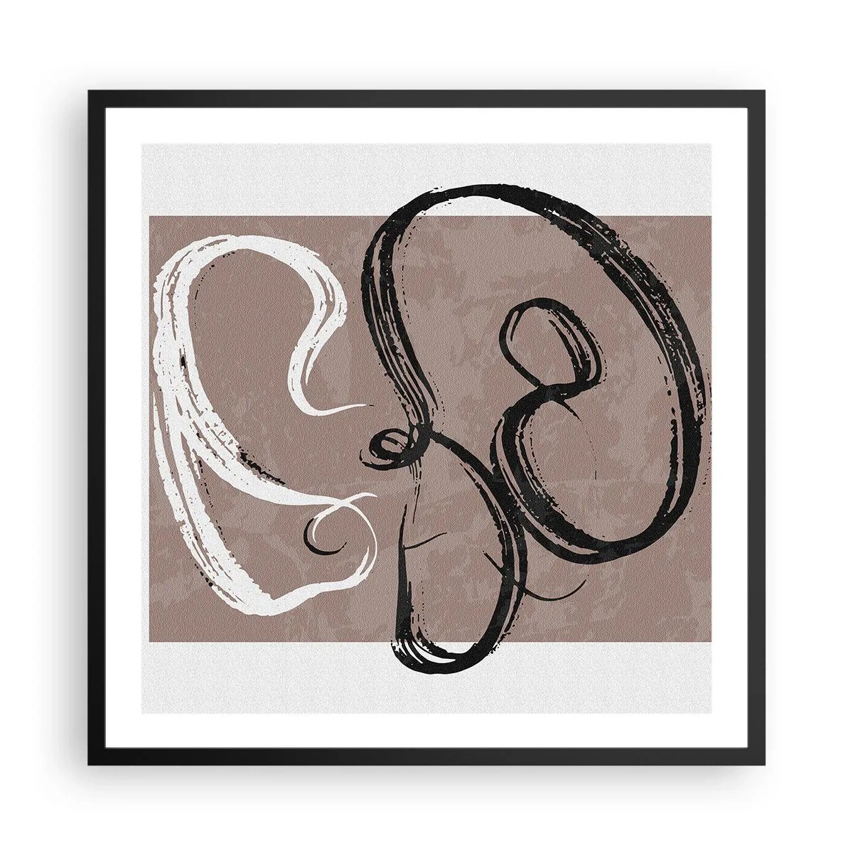 Plagát v čiernom ráme - Kompozícia – hľadanie úplnosti - 60x60 cm