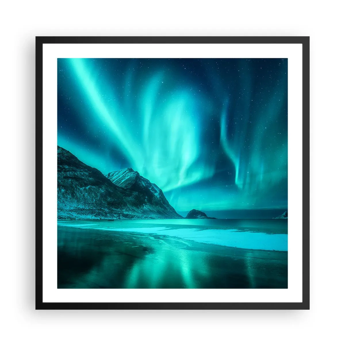 Plagát v čiernom ráme - Divy severu - 60x60 cm